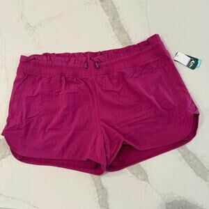 MTA Sport NWT Running Shorts Bike Liner Womens 3X Magenta Cinch Waist Activewear